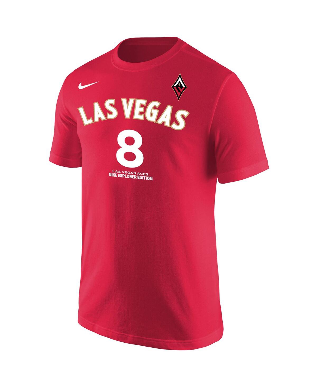 Shop Nike Men's  Liz Cambage Red Las Vegas Aces Explorer Edition Name Number T-shirt