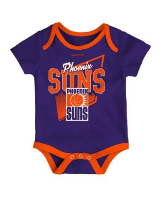 Infant Boys and Girls Blue, Orange Phoenix Suns Hardwood Classics Bodysuits and Cuffed Knit Hat Set