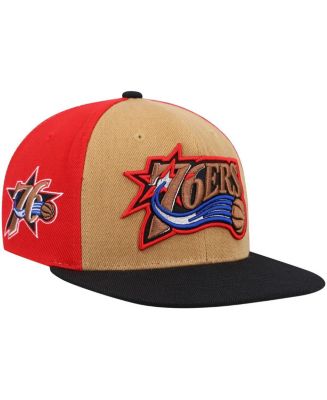 Men's Mitchell & Ness Gold, Black Philadelphia 76ers Hardwood