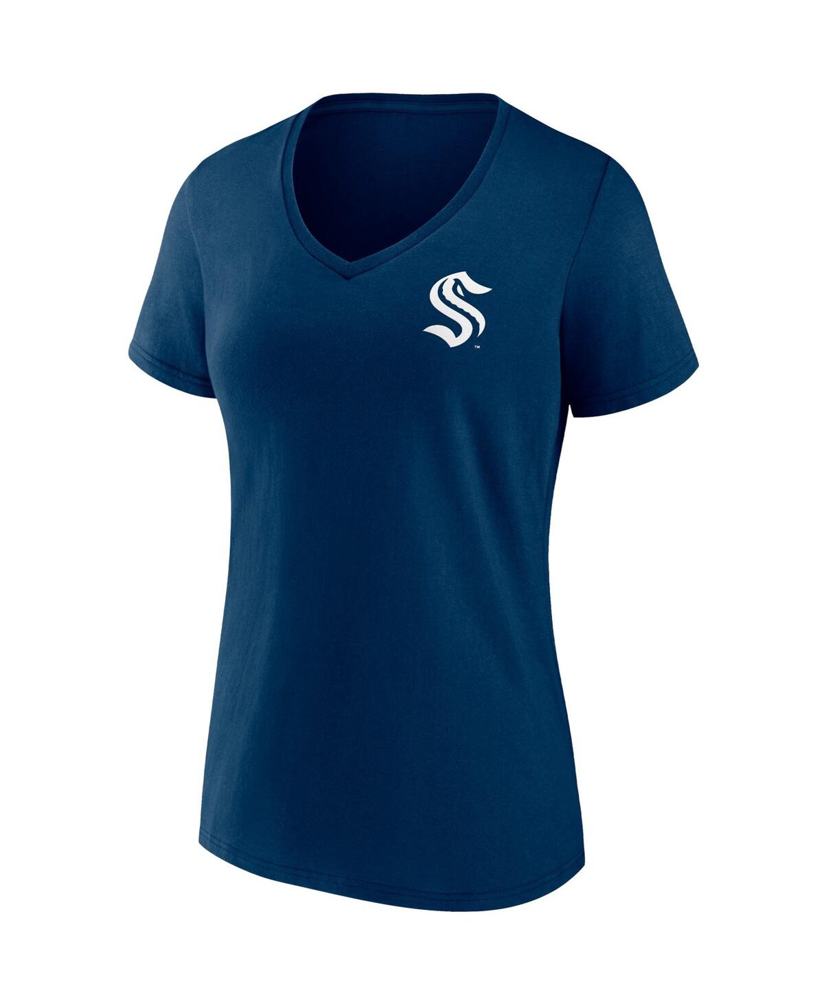 Fanatics Branded Deep Sea Blue Seattle Kraken Team Mother's Day V-neck T-shirt In Deep Sea Blue