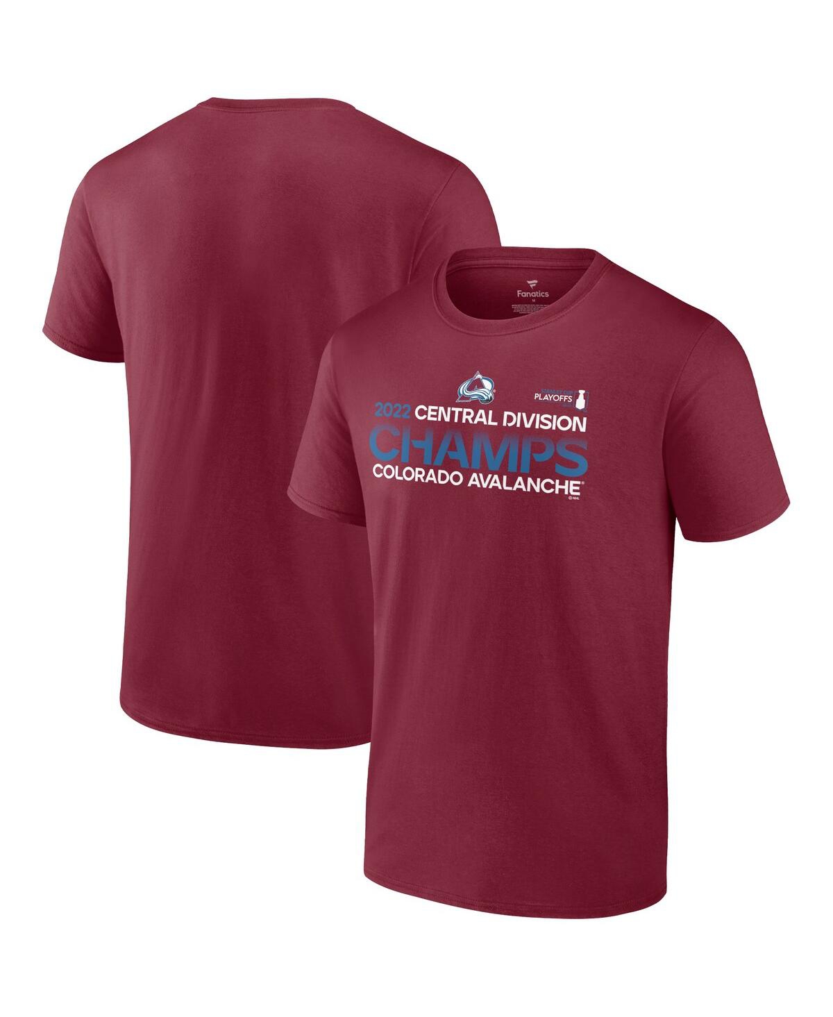 Shop Fanatics Men's  Burgundy Colorado Avalanche 2022 Central Division Champions T-shirt