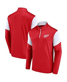 Men's Branded Red Detroit Red Wings Logo Quarter-Zip Jacket