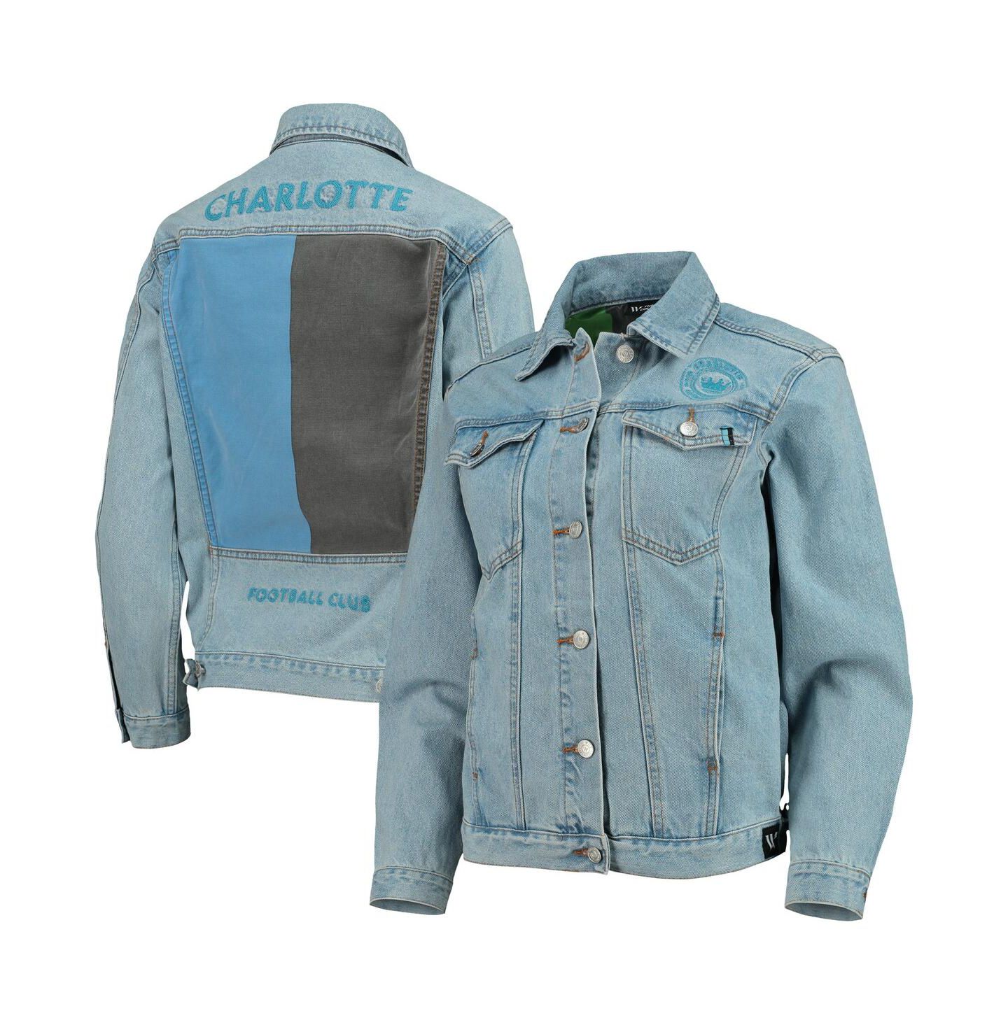 Женская куртка The Wild Collective Blue Charlotte FC Print Denim Button-Up — фото 1