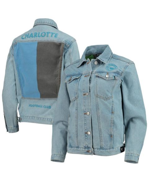 Женские куртки The Wild Collective Women's Blue Charlotte FC Print Denim Button-Up Jacket