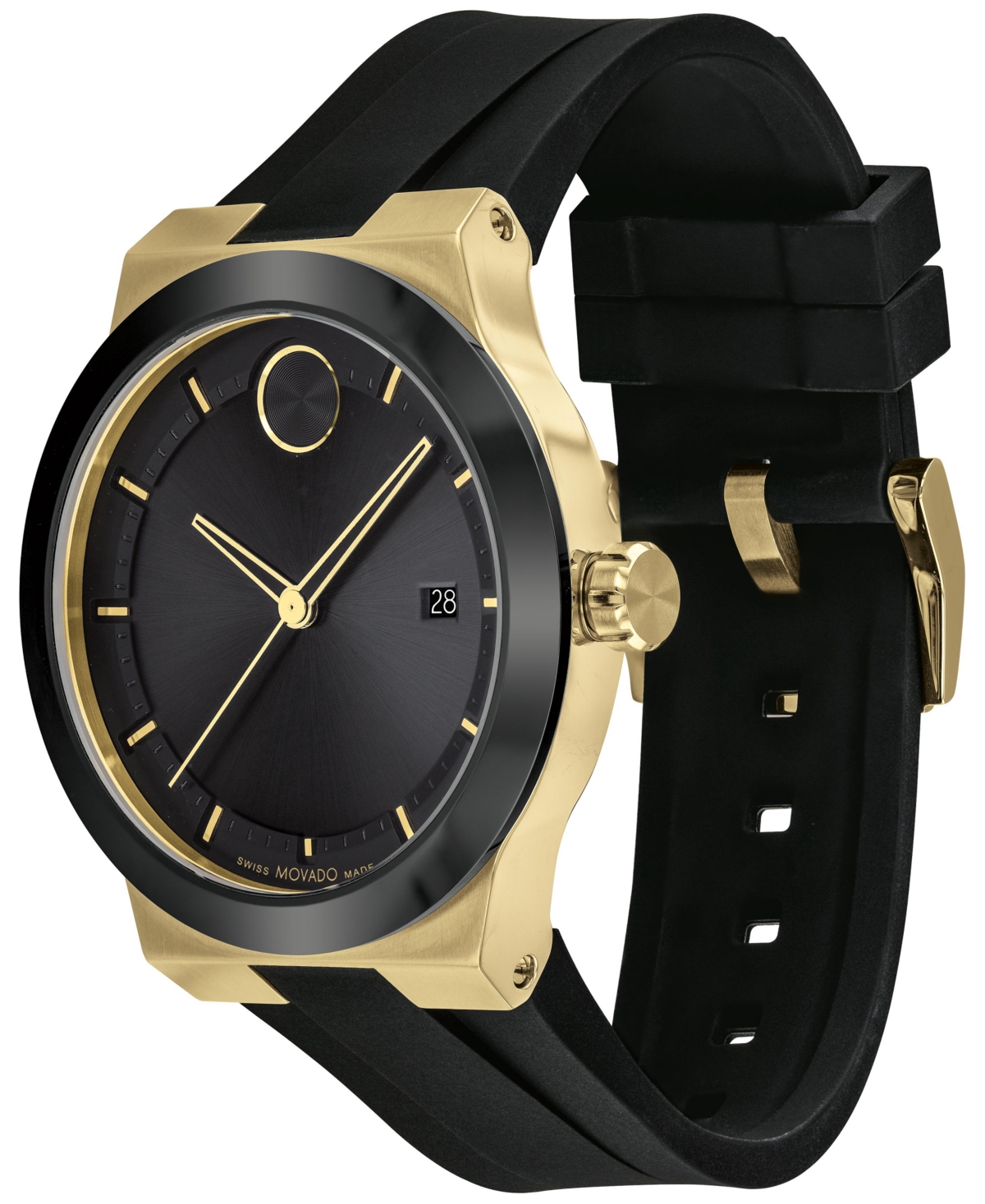 Shop Movado Men's Swiss Bold Black Silicone Strap Watch 42mm