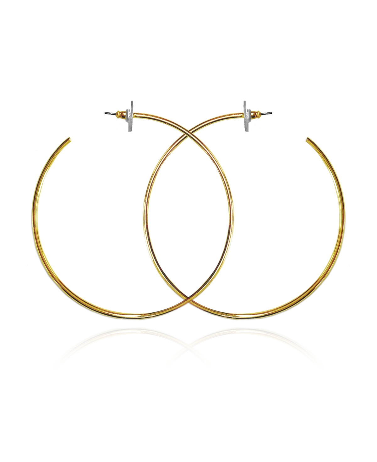 Gold-Tone Extra Large Open Hoop Earrings - Gold-Tone