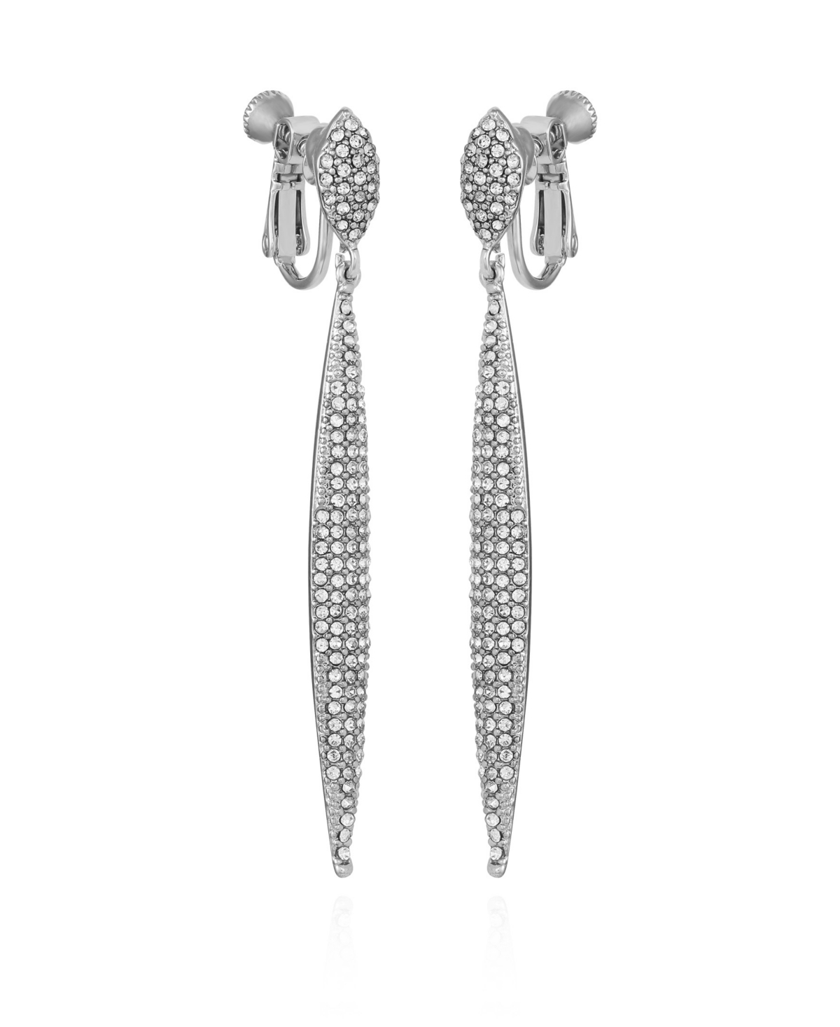Shop Vince Camuto Silver-tone Glass Stone Pave Drop Earrings