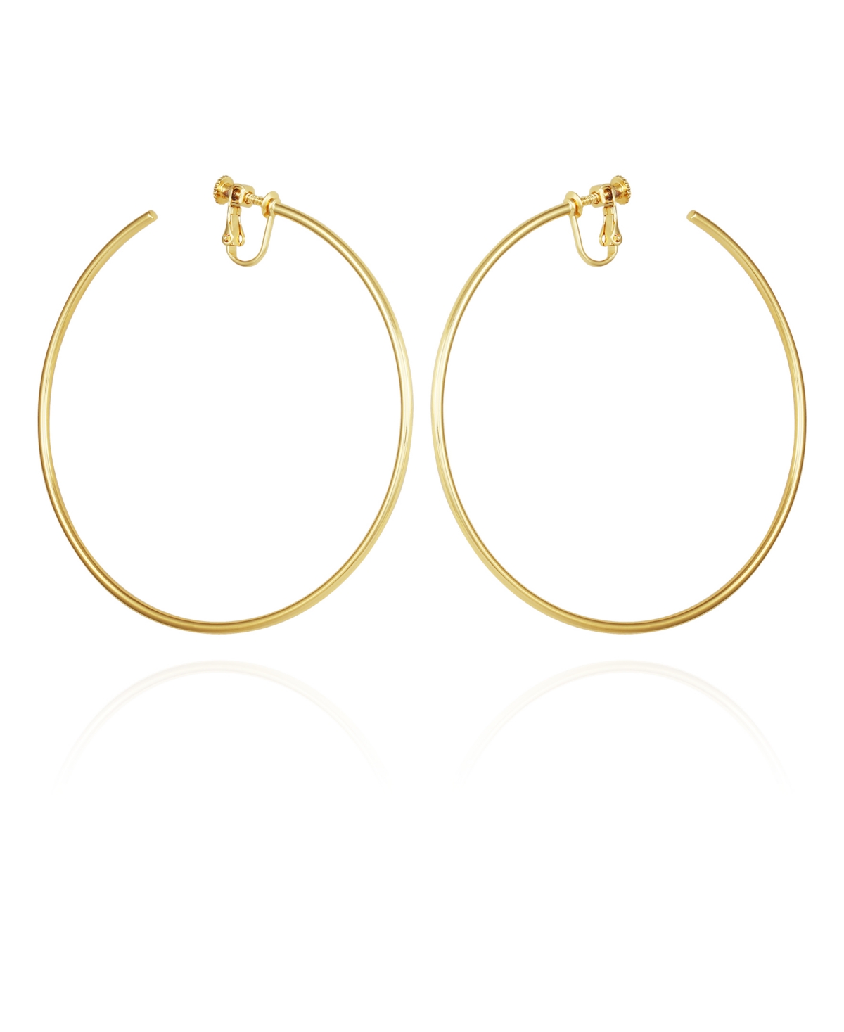 Shop Vince Camuto Gold-tone Xl Clip-on Open Hoop Earrings