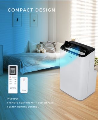 Portable Air Conditioner 12,000 BTU Air Conditioner Unit with Dehumidifier & Fan, AC Unit Cools up to 550 Square Feet, Indoor Air Conditioner with 2 Remote Controls, White