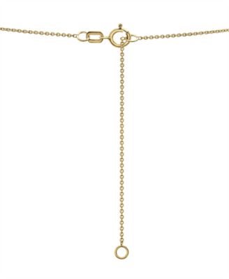 Diamond Safety Pin Charm Collector Pendant Necklace (1/20 ct. t.w.) in 10k Gold, 17" + 1" extender, Created for Macy's