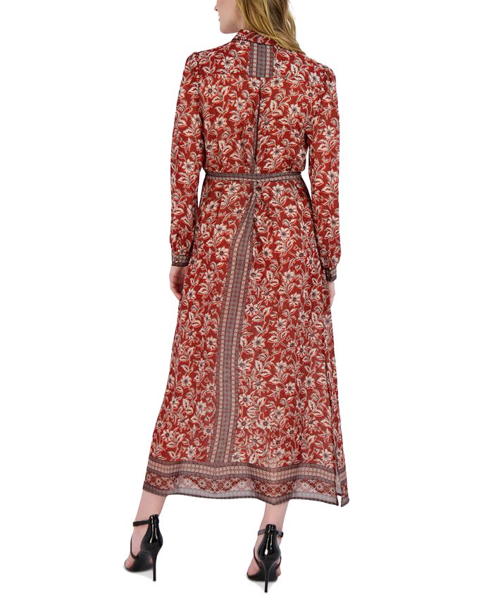 Donna Ricco Women's Printed Maxi Shirtdress - Macy's