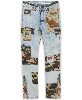 Men's Camo Patchwork Jeans - Macy's