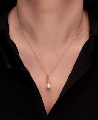 Cultured Freshwater Pearl Fashion Pendant in 14K Yellow Gold