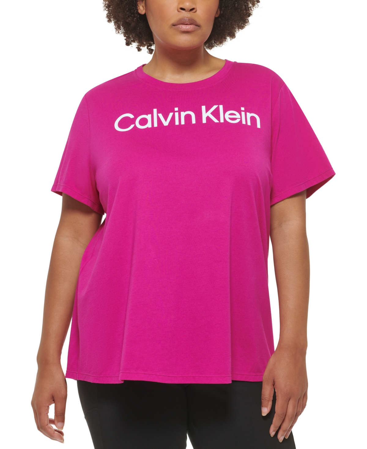 Calvin Klein Performance Plus Size Short Sleeve Logo Tee