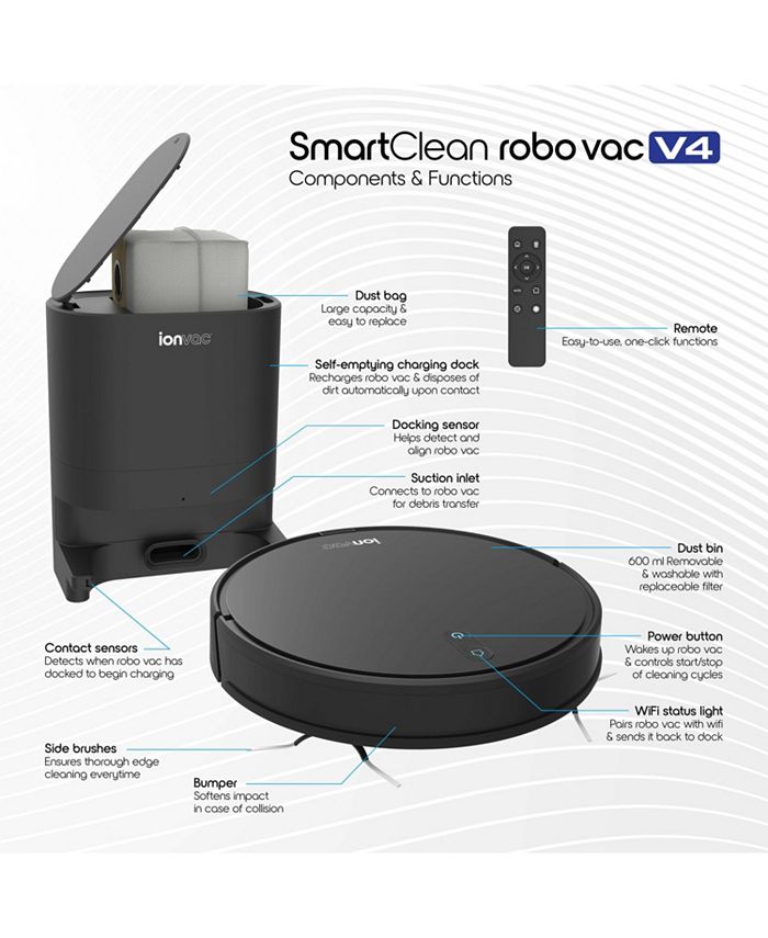 Tzumi ionvac SmartClean V4SelfEmptying Robot Vacuum with Smart Path