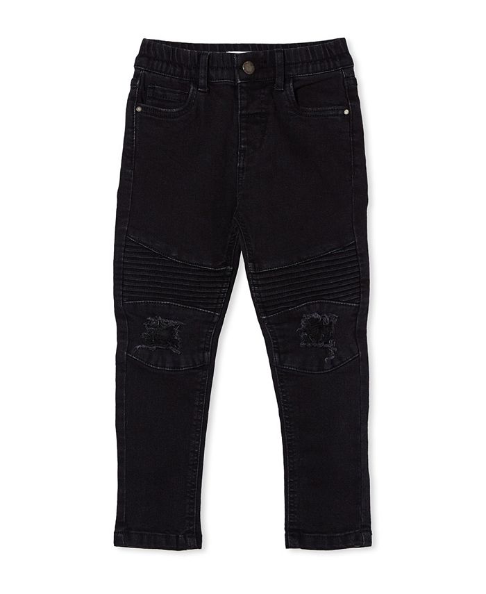 COTTON ON Little Boys Skinny Fit Mid-Rise Moto Denim Jeans - Macy's