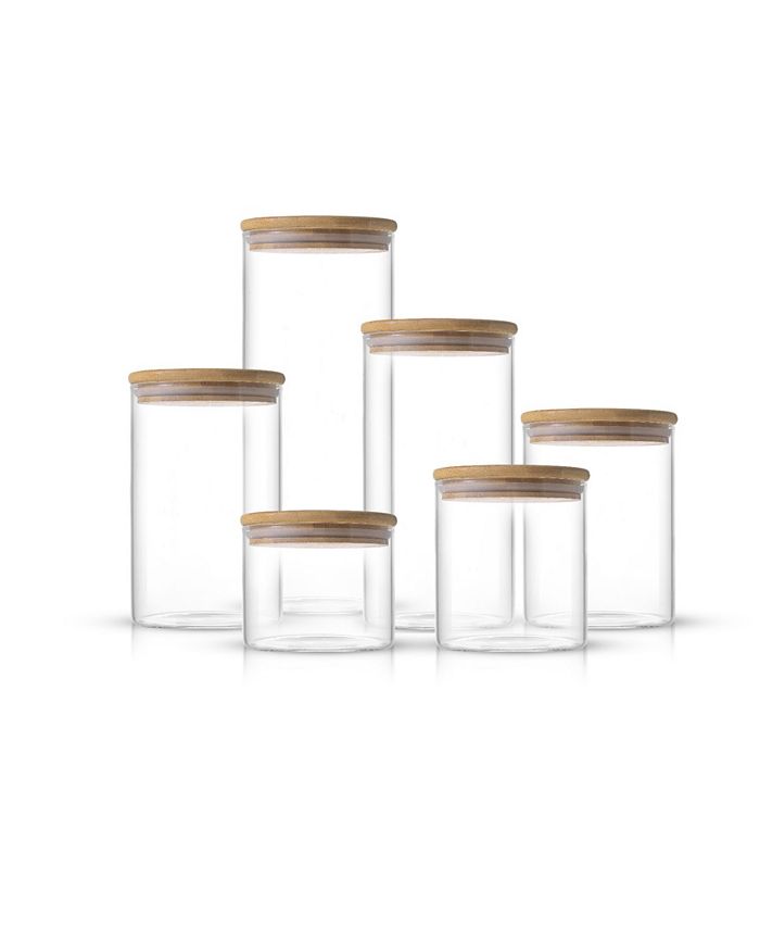 20 Oz Glass Food Storage Jars Set of 6, Clear Storage Containers with  Airtight B