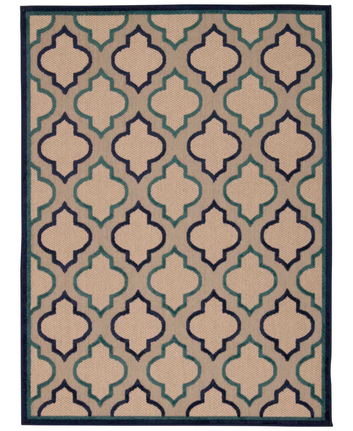 Nourison Home Aloha ALH06 7'10in x 10'6in Outdoor Area Rug - Navy