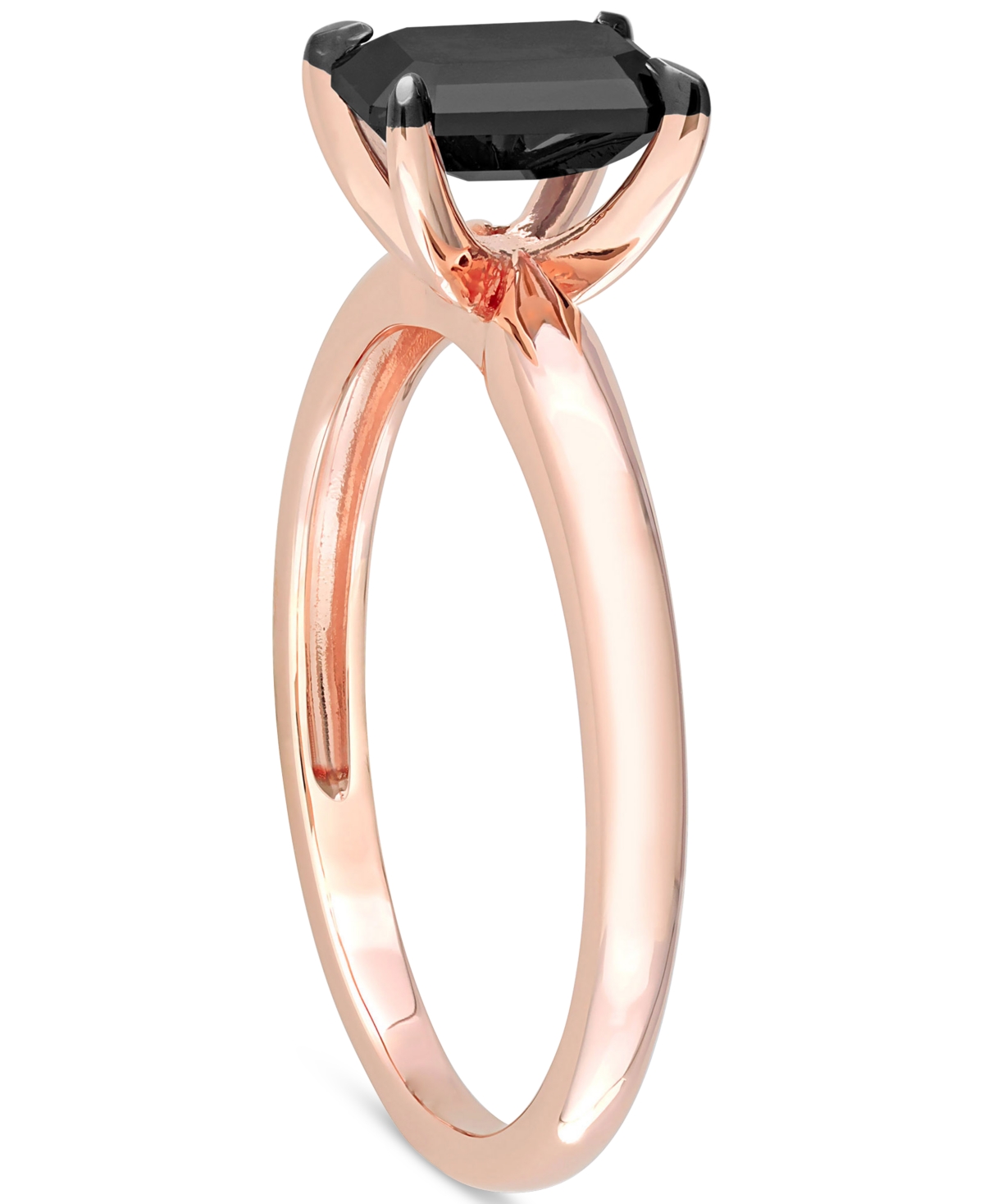 Black Diamond Emerald-Cut Solitaire Engagement Ring (1 ct. t.w.) in 14k- Rose Gold