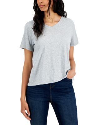 Eileen Fisher - Women's V-Neck Short-Sleeve T-Shirt