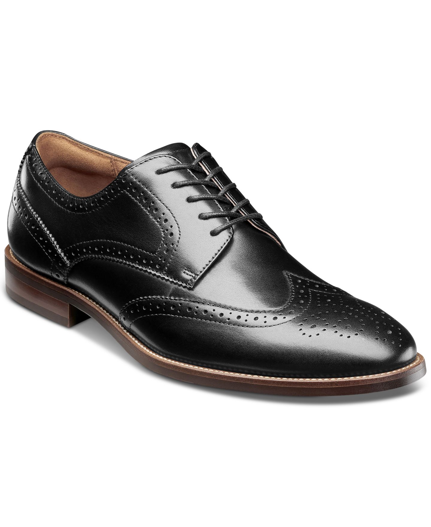 Мужские туфли Florsheim Ruvo Wingtip Oxford Dress Shoes, цвет: Чёрный — фото 1