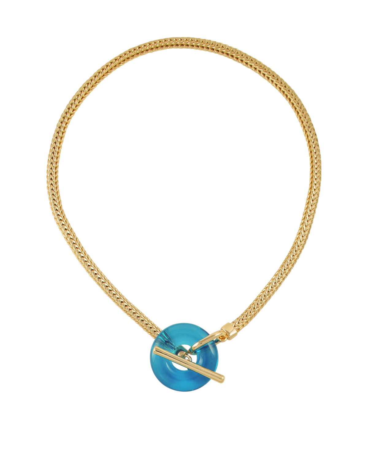 Snake Chain Necklace - Gold-Tone, Blue