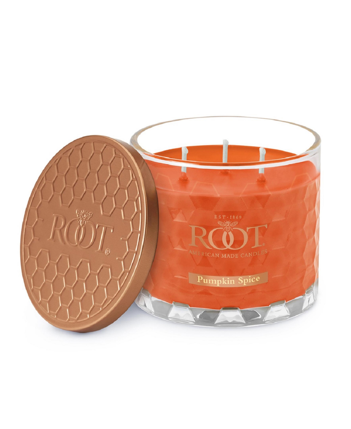 Pumpkin Spice Fragrance Honeycomb Glass Jar Candle - Pumpkin