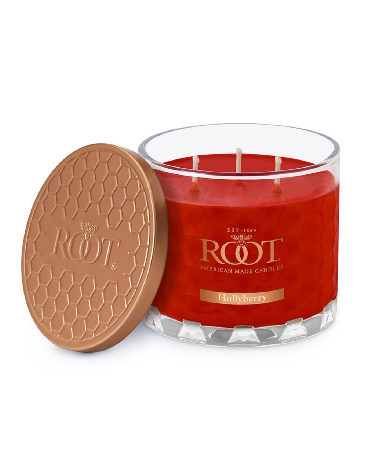 Holly berry Fragrance Honeycomb Glass Jar Candle - Red