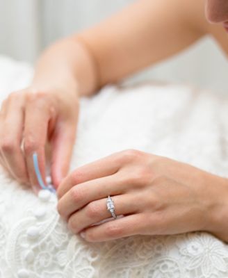 Diamond Princess Quad Cluster Engagement Ring (3/4 ct. t.w.) in 14k White Gold