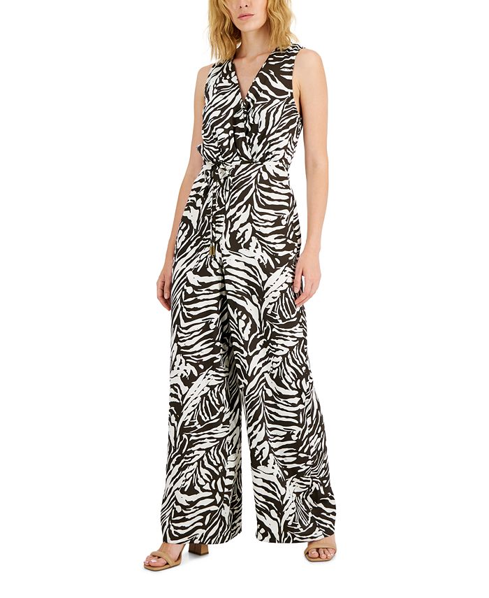 INC International Concepts Women s Printed Twill Satin Jumpsuit