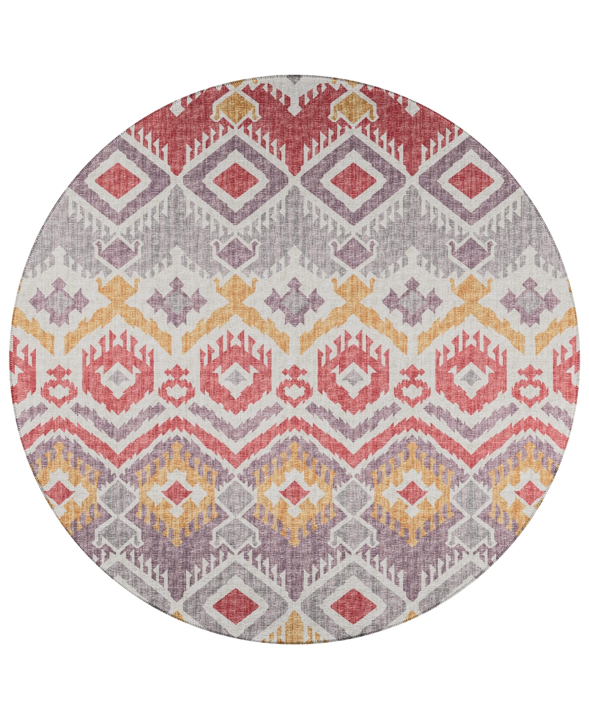 D Style Buttes BTS2 8' x 8' Round Area Rug - Wine