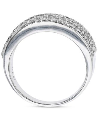 Cubic Zirconia Round & Baguette Statement Ring in Sterling Silver