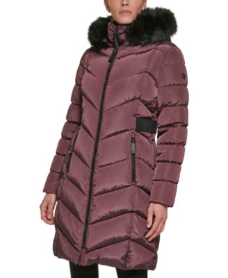 calvin klein petite hooded puffer coat