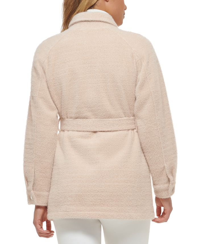 Calvin Klein Women's Belted Shirt Jacket, Created for Macy's & Reviews