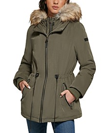 Women's Faux-Fur-Trim Hooded Anorak, Created for Macy's