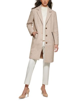 DKNY Women's Hound's-tooth Walker Coat, Created for Macy's & Reviews ...