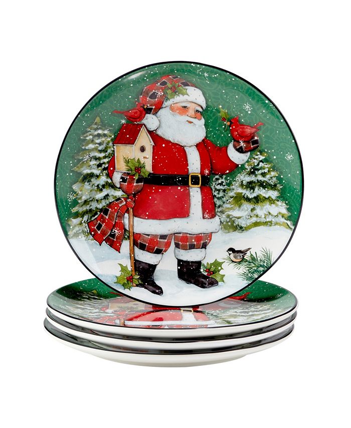 Certified International Christmas Lodge Santa 16 Pc. Dinnerware Set