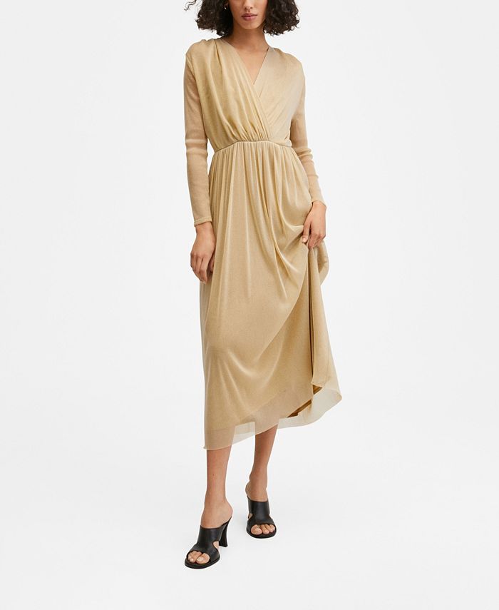 MANGO Women s Tulle Metallic Dress Macy s