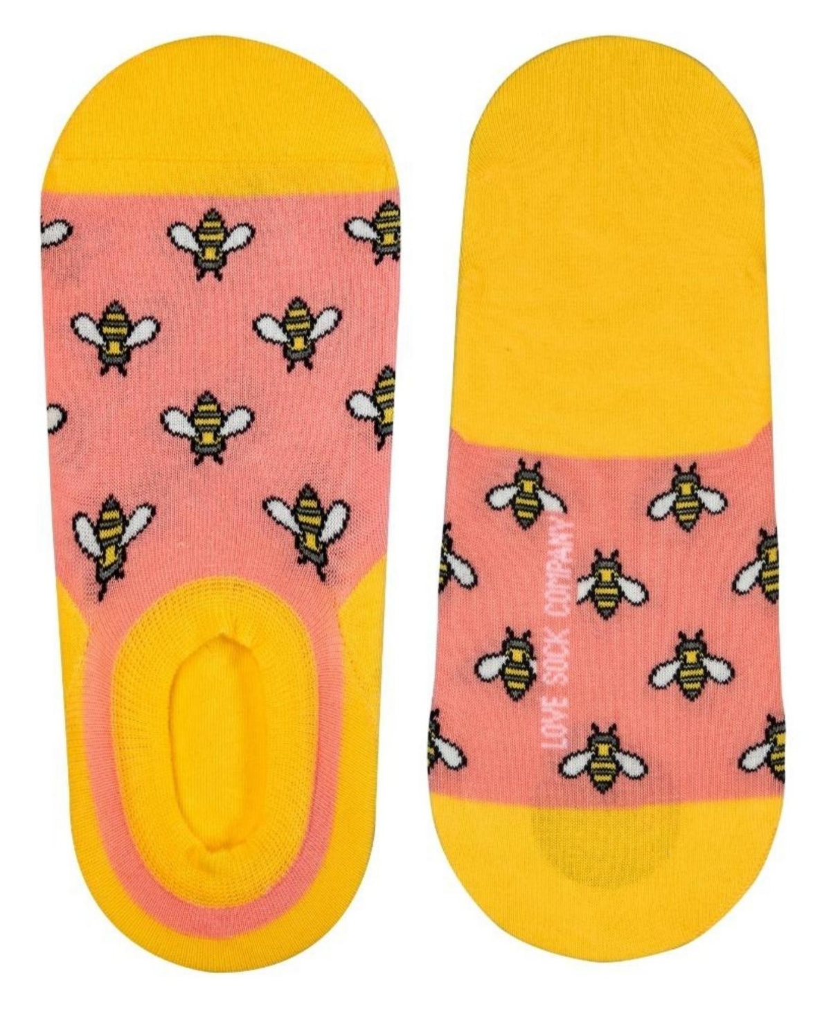 Men's Bee Novelty No-Show Socks - Pink