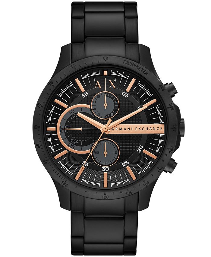 A|X Armani Exchange Men's Chronograph in Black Plated Stainless Steel ...