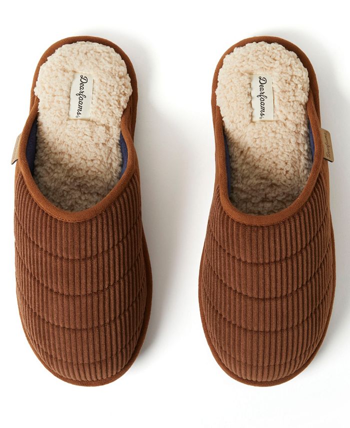 Dearfoams Men's Rocky Mixed Material Scuff Slippers Macy's