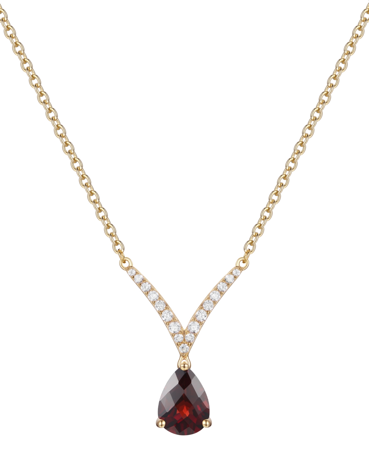 Macy's Amethyst 1ct & 1/6ct Dia Necklace in 14k Gold