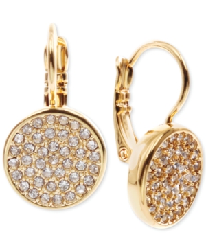 image of Anne Klein Crystal Pave Disc Drop Earrings