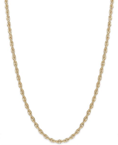 alfani Macy's Rope Chain 16" Necklace (1-3/4mm) in 14k Yellow Gold Jewelry & Watches