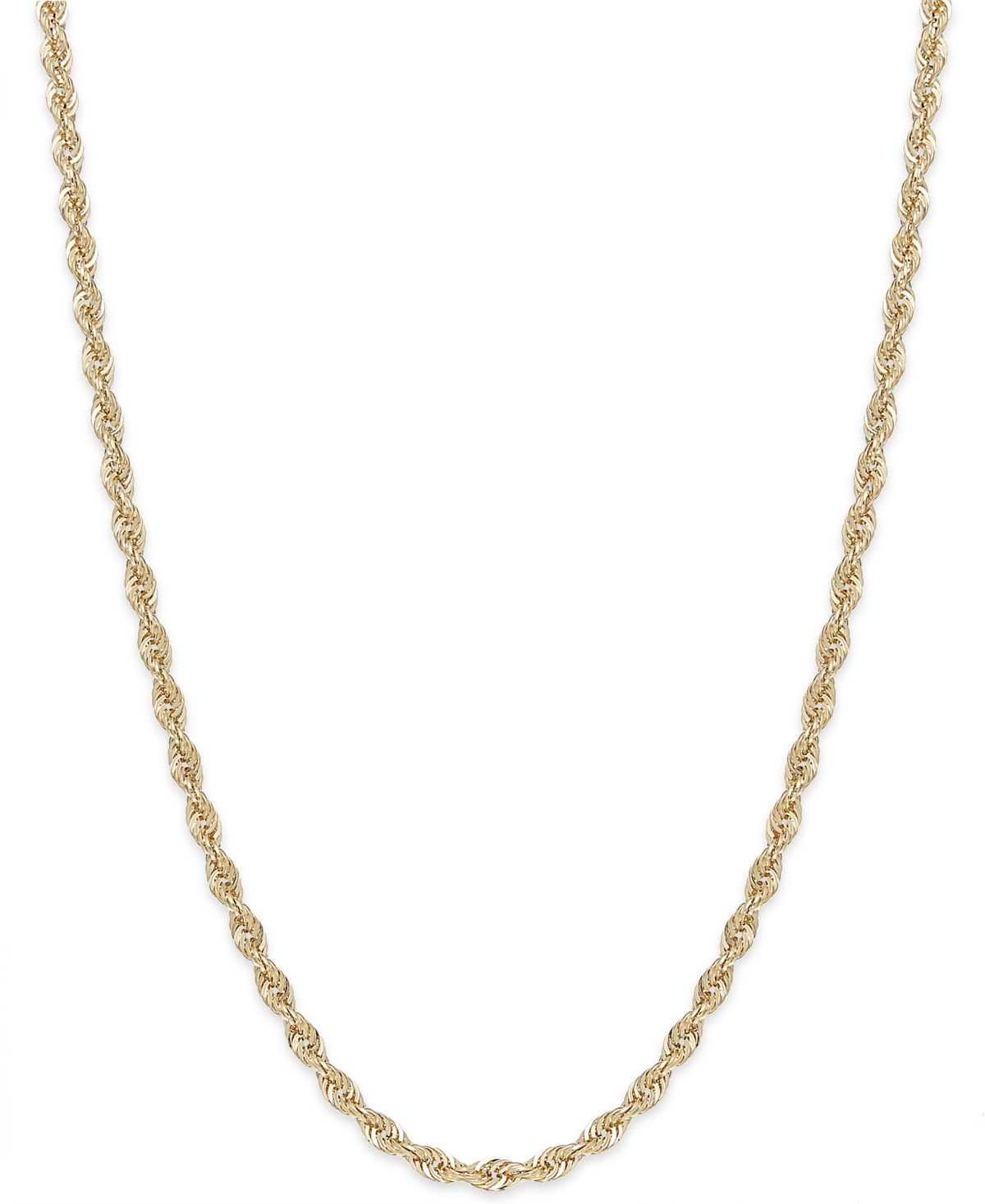 Macy's Rope Chain 16" Necklace (1-3/4mm) In 14k Yellow Gold