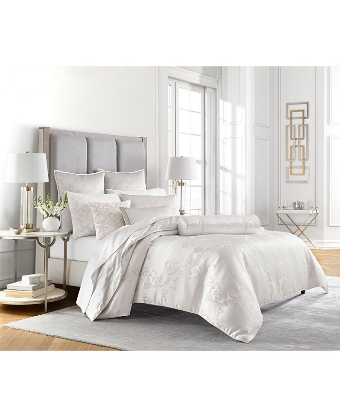 Hotel Collection Frosted Scroll Comforter, Full/Queen, Created for Macy