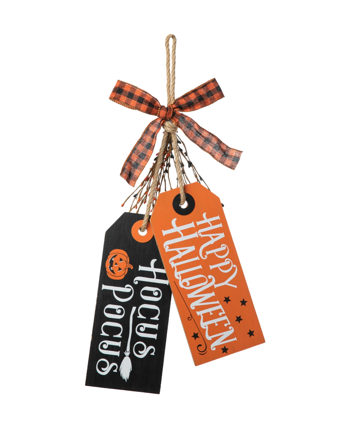 Halloween Wooden Doorknob Hanging Decor, 24.75" - Multi