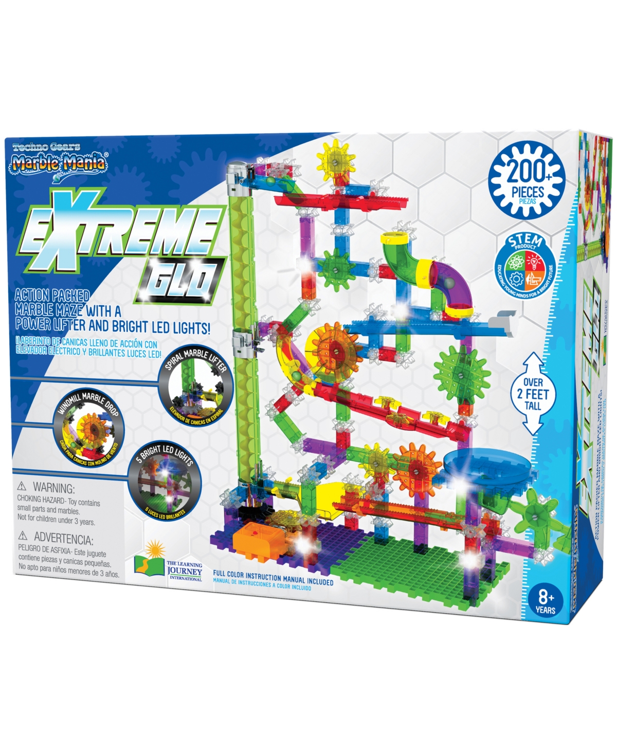 The Learning Journey Kids' Techno Gears Marble Mania Extreme Glo Set, 226 Piece In Multi