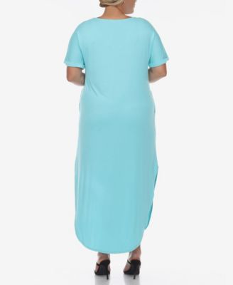 Plus Size Short Sleeve V-neck Maxi Dress