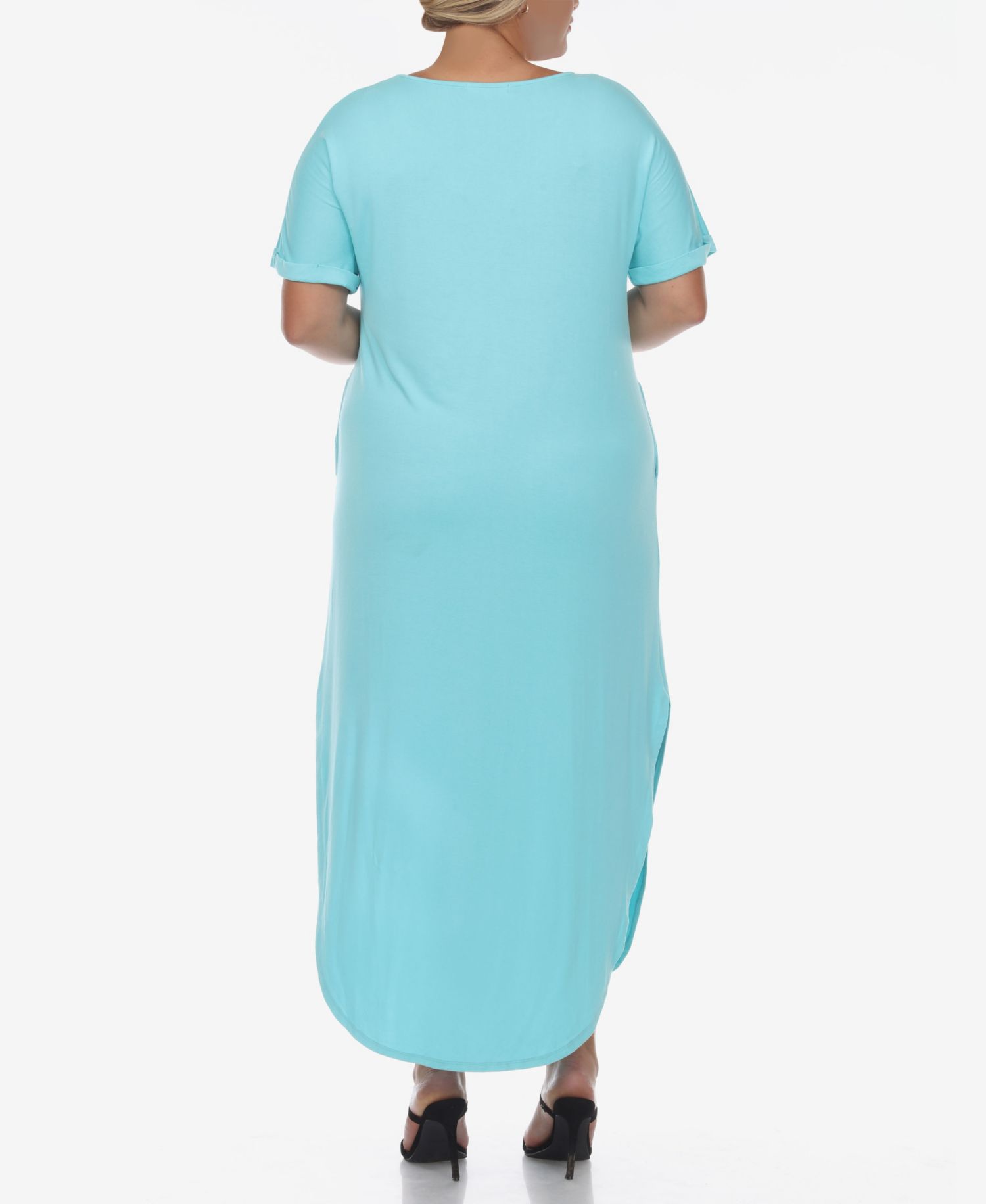 Plus Size Short Sleeve V-neck Maxi Dress
